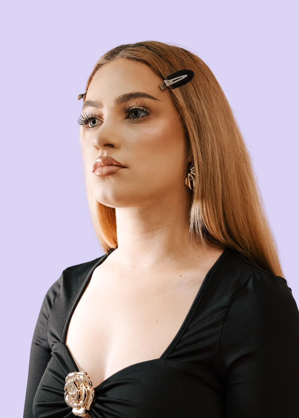 Model machiat profesional de makeup artist, parte din portofoliul de lucrări artistice